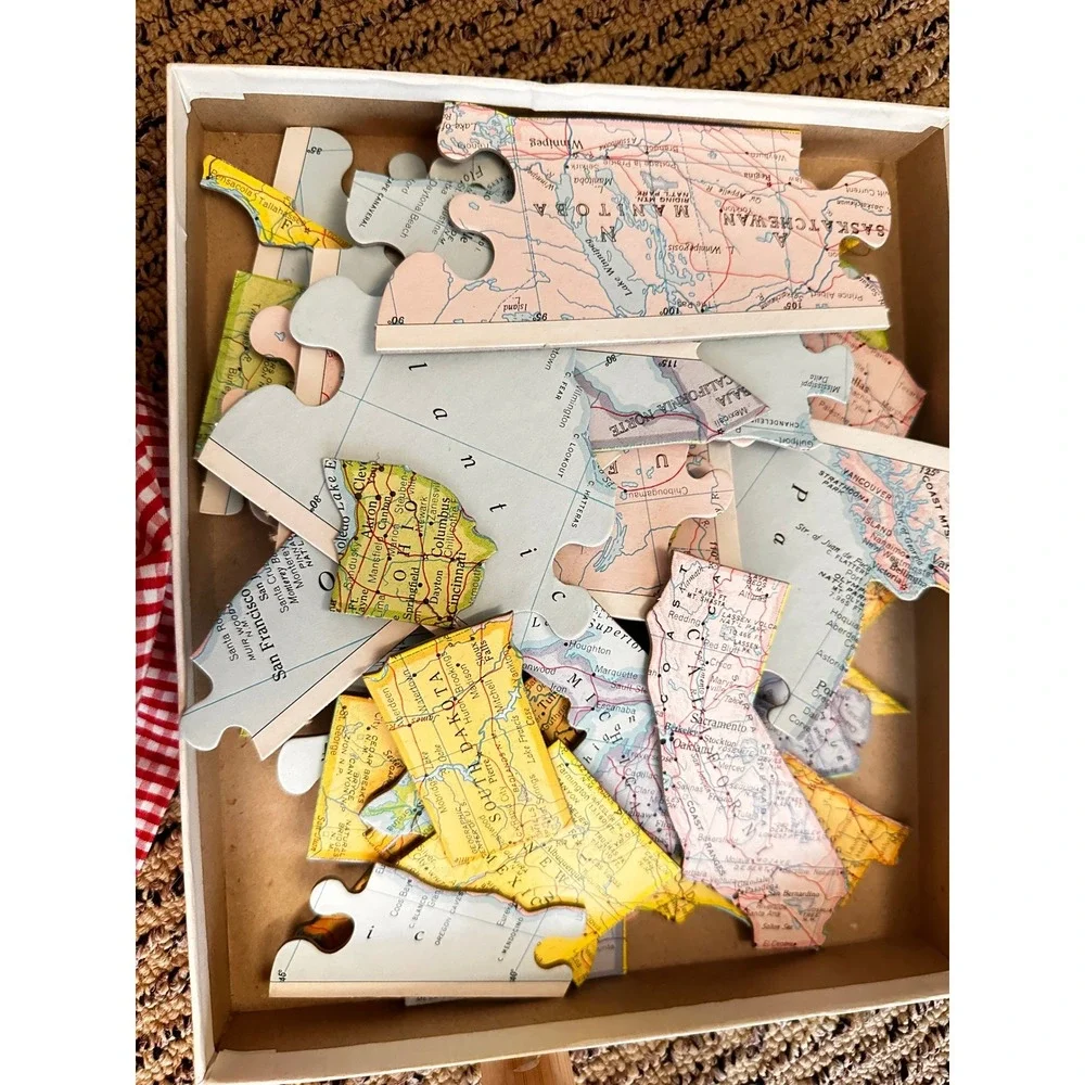 Vintage Rand McNally United States Map Puzzle 63 Pieces Die cut State Lines